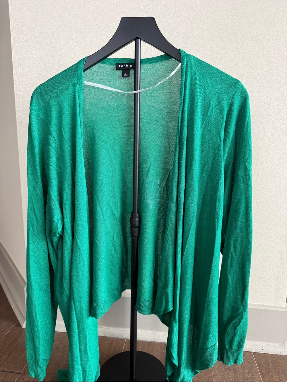 Torrid Kelly Green Draped Open-Front Cardigan